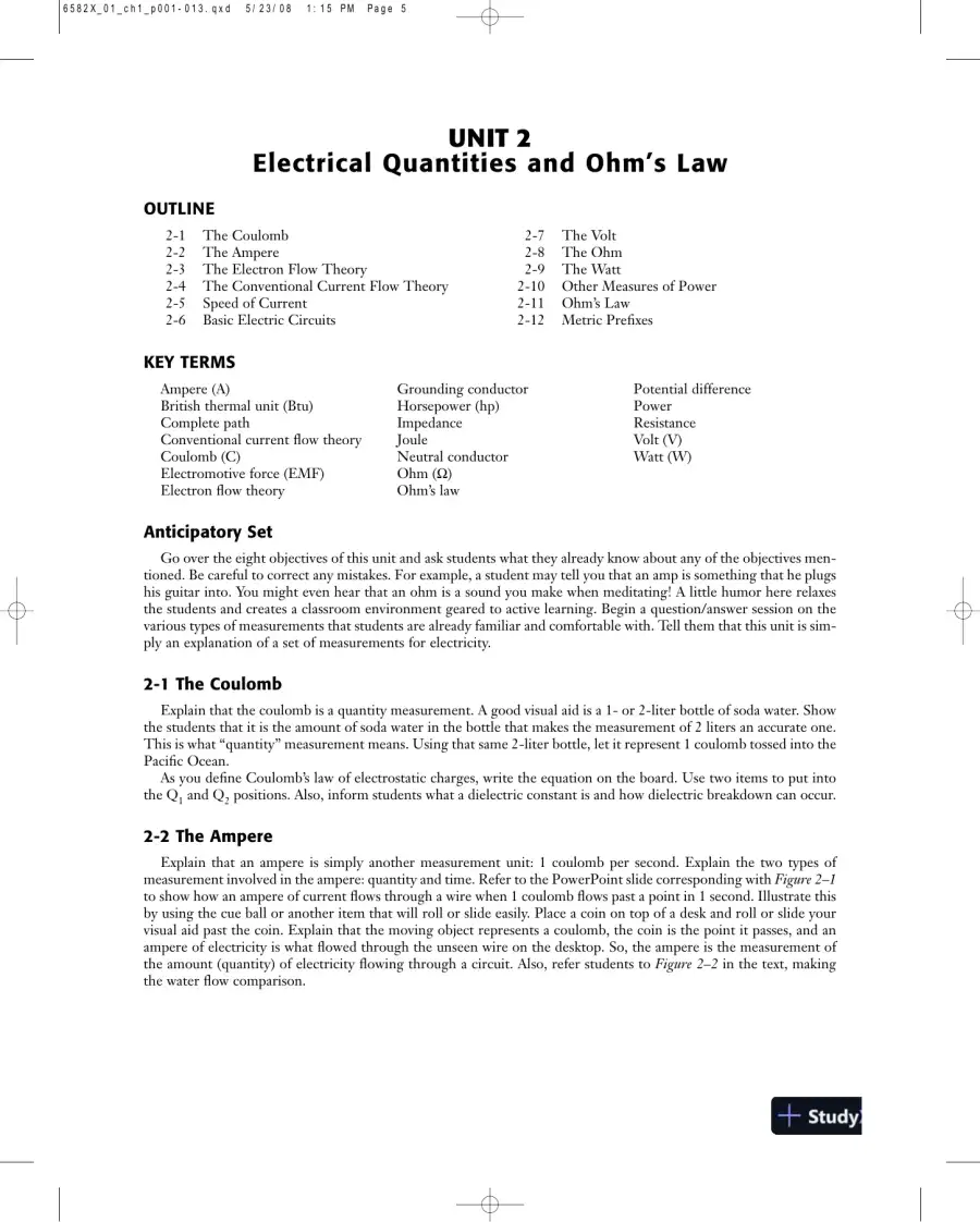 Solution Manual for Delmar's Standard Textbook of Electricity, 5th Edition, page 11