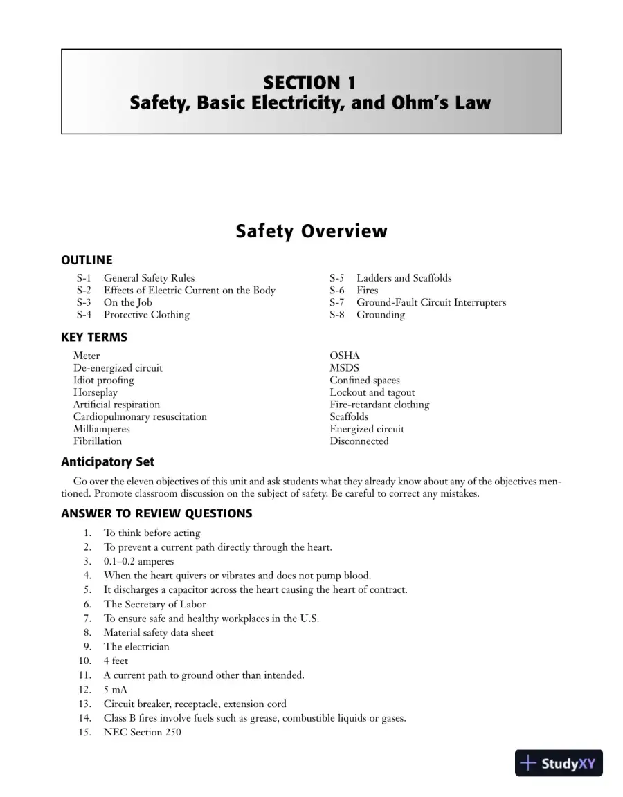 Solution Manual for Delmar's Standard Textbook of Electricity, 5th Edition, page 7