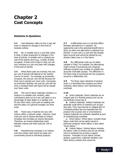 Introduction To Managerial Accounting, Fifth Canadian Edition Solution Manual - Page 8 preview image