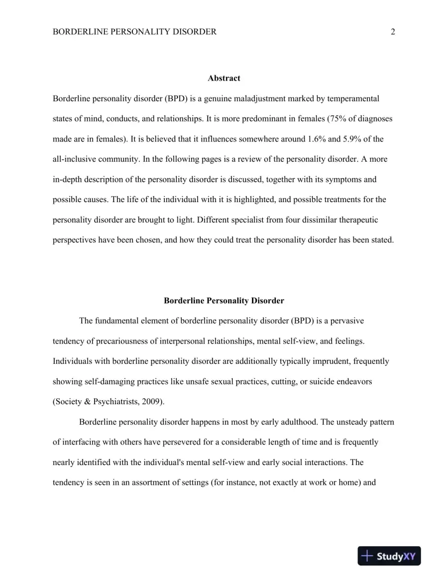 Borderline Personality Disorder, page 3