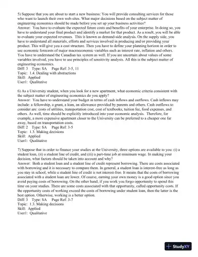 Test Bank for Engineering Economics Financial Decision Making for Engineers, 6th Edition - Page 10 preview image
