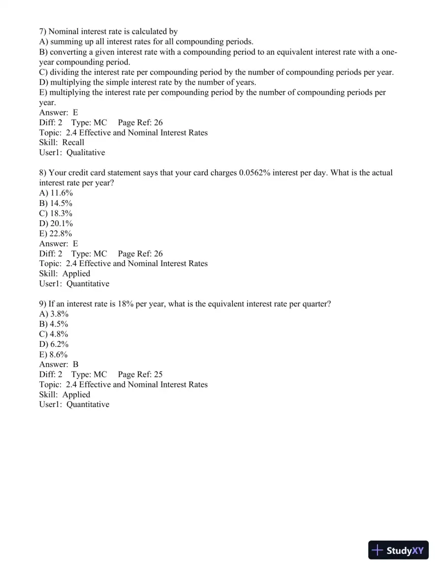 Test Bank for Engineering Economics Financial Decision Making for Engineers, 6th Edition, page 16
