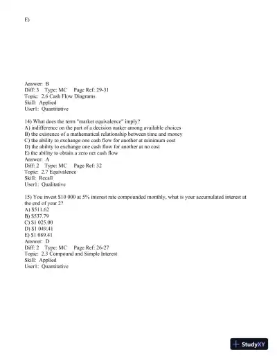 Test Bank for Engineering Economics Financial Decision Making for Engineers, 6th Edition - Page 19 preview image