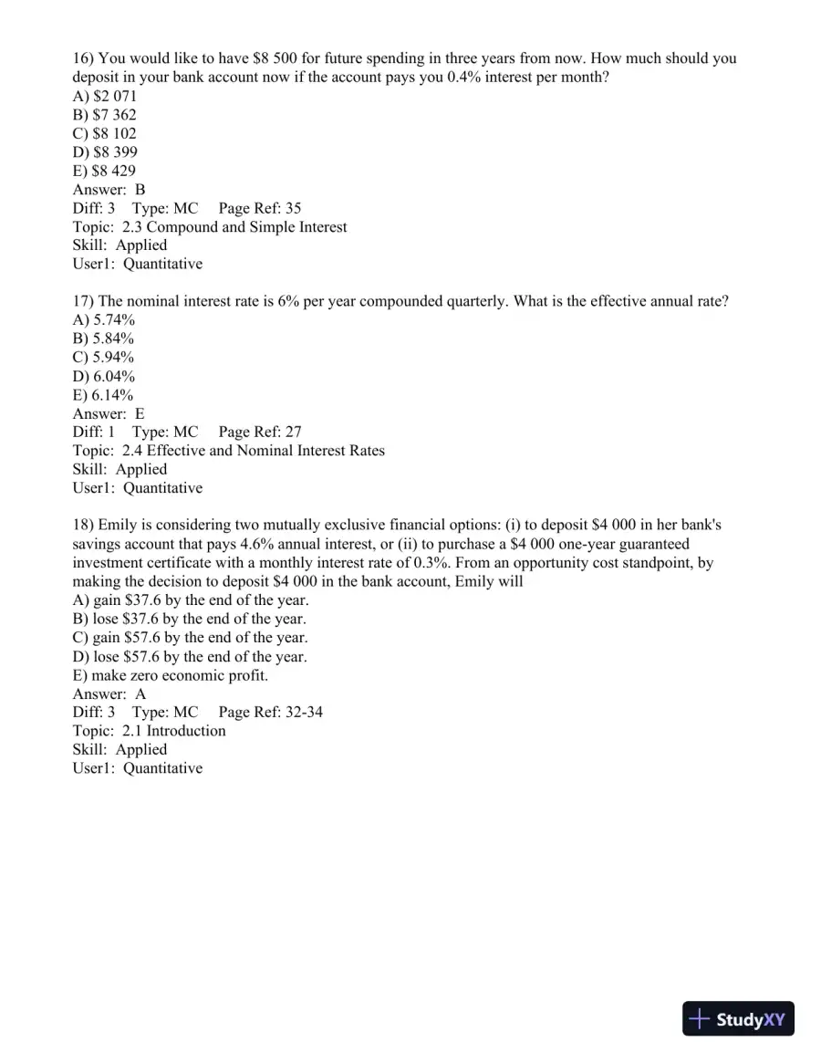 Test Bank for Engineering Economics Financial Decision Making for Engineers, 6th Edition, page 20