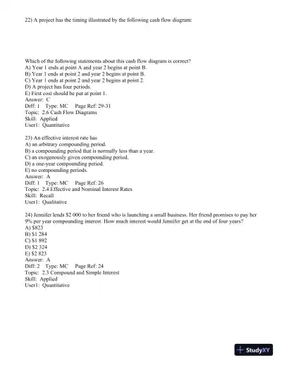 Test Bank for Engineering Economics Financial Decision Making for Engineers, 6th Edition - Page 22 preview image