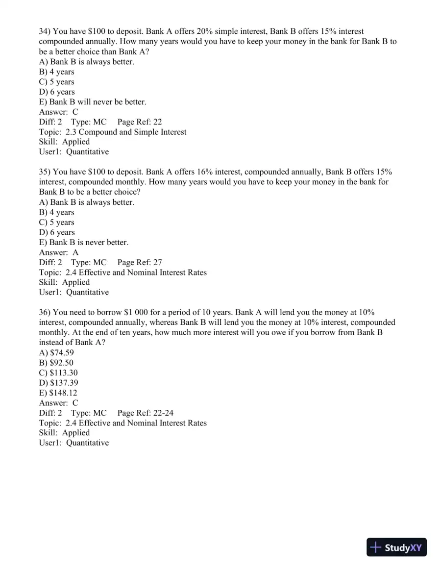 Test Bank for Engineering Economics Financial Decision Making for Engineers, 6th Edition, page 26