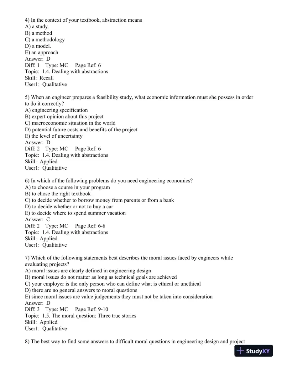 Test Bank for Engineering Economics Financial Decision Making for Engineers, 6th Edition, page 3