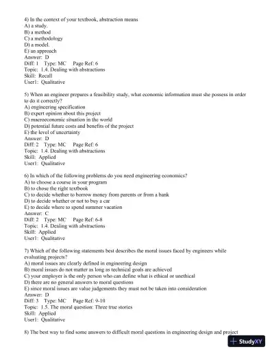 Test Bank for Engineering Economics Financial Decision Making for Engineers, 6th Edition - Page 3 preview image