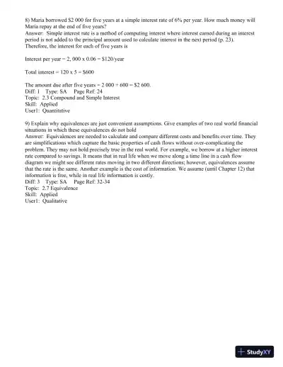 Test Bank for Engineering Economics Financial Decision Making for Engineers, 6th Edition - Page 30 preview image