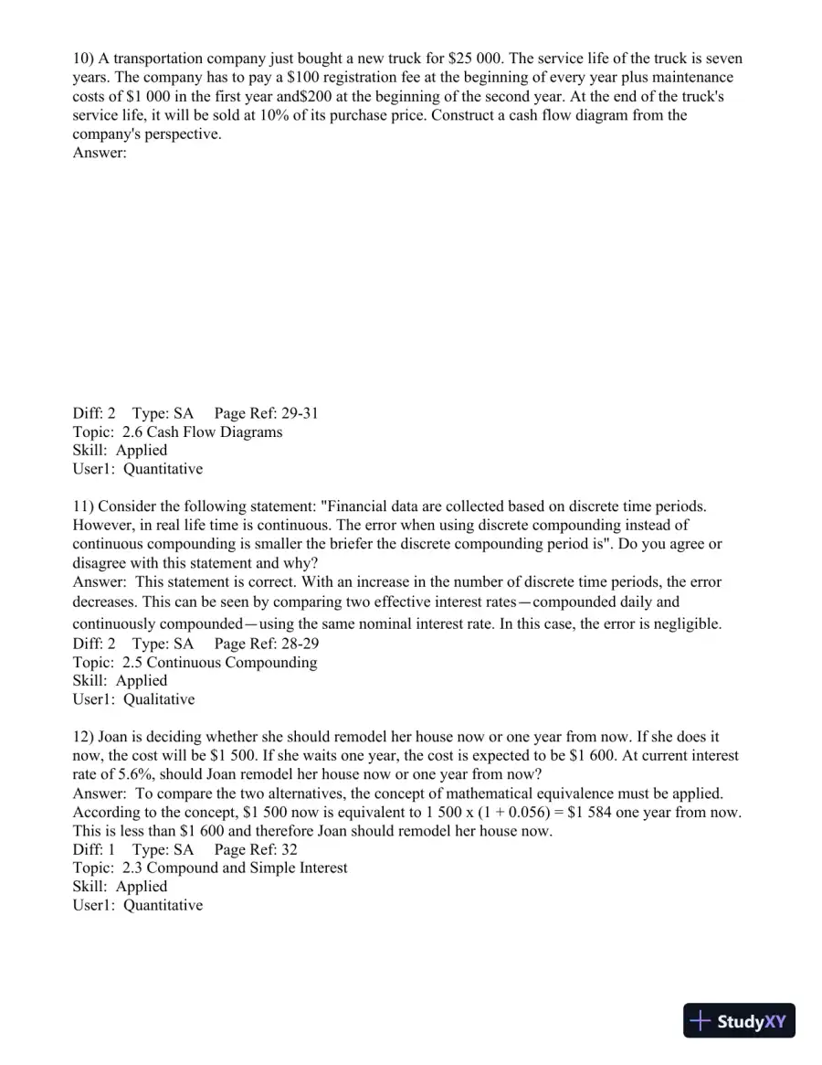 Test Bank for Engineering Economics Financial Decision Making for Engineers, 6th Edition, page 31