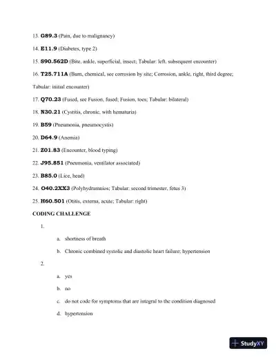Solution Manual for Pearson's Comprehensive Medical Coding, 2nd Edition - Page 14 preview image