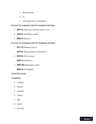 Solution Manual for Pearson's Comprehensive Medical Coding, 2nd Edition - Page 18 preview image
