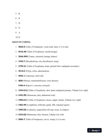 Solution Manual for Pearson's Comprehensive Medical Coding, 2nd Edition - Page 25 preview image