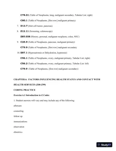 Solution Manual for Pearson's Comprehensive Medical Coding, 2nd Edition - Page 27 preview image