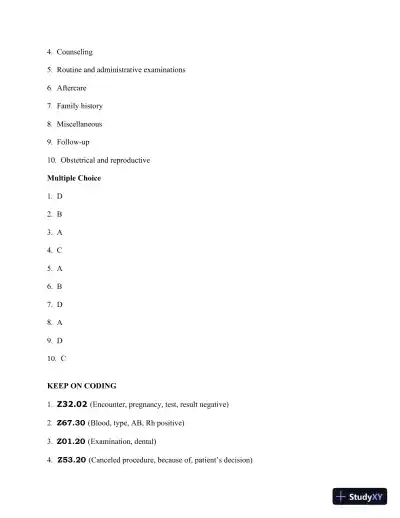 Solution Manual for Pearson's Comprehensive Medical Coding, 2nd Edition - Page 30 preview image