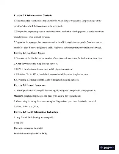 Solution Manual for Pearson's Comprehensive Medical Coding, 2nd Edition - Page 6 preview image