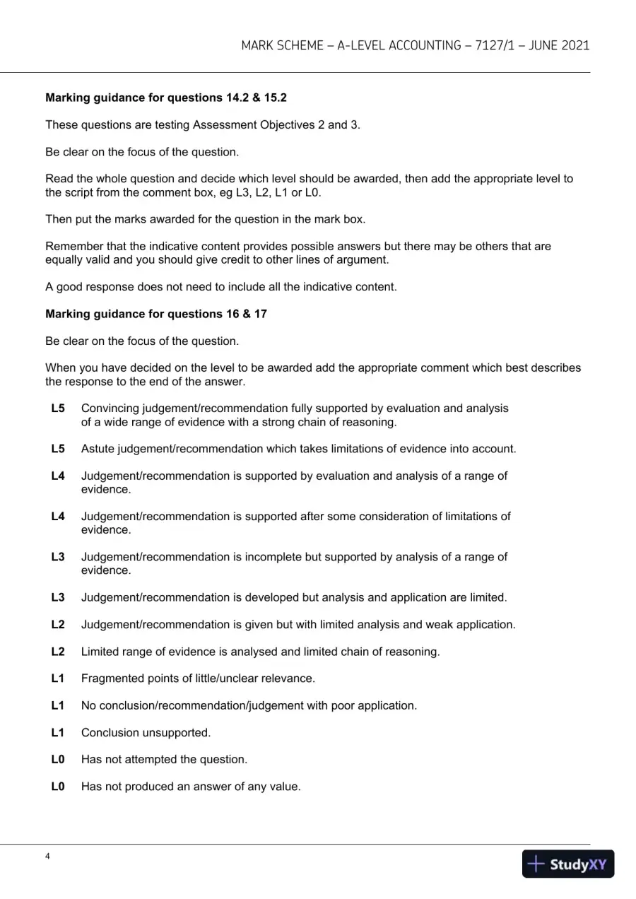 2021 AQA A-level Accounting Paper 1 7127/1 with Answers (17 Solved Questions), page 5