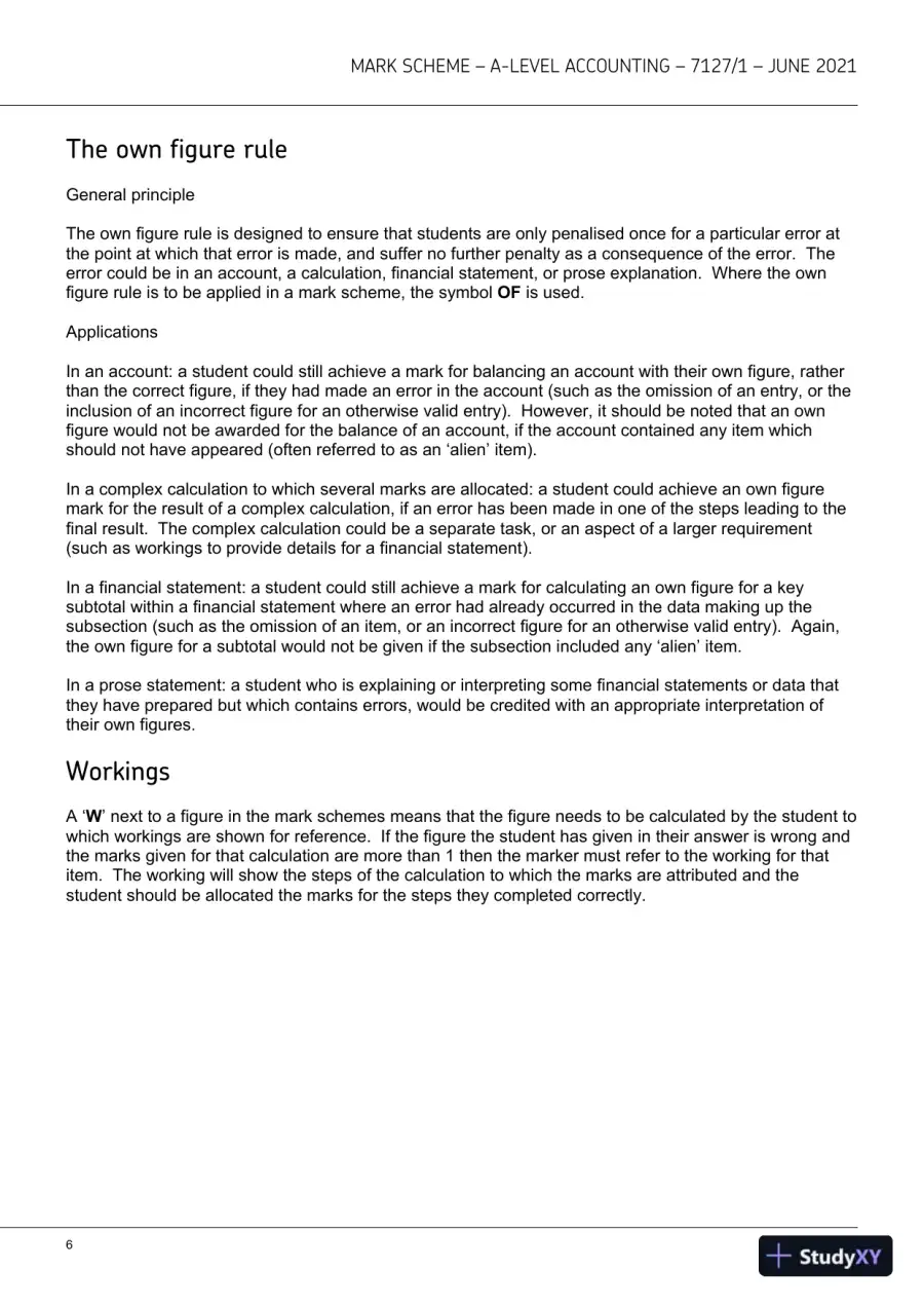 2021 AQA A-level Accounting Paper 1 7127/1 with Answers (17 Solved Questions), page 7