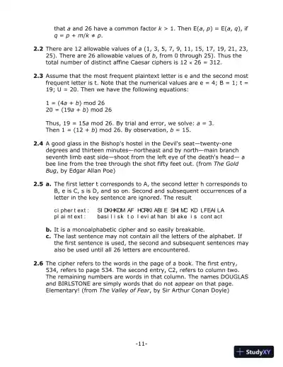 Solution Manual For Cryptography And Network Security: Principles And Practice, 6th Edition - Page 10 preview image