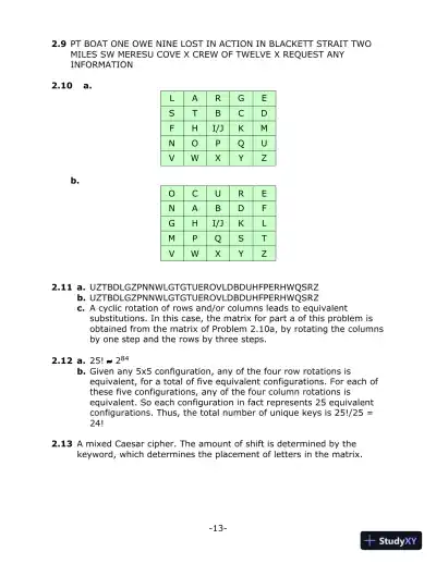 Solution Manual For Cryptography And Network Security: Principles And Practice, 6th Edition - Page 12 preview image