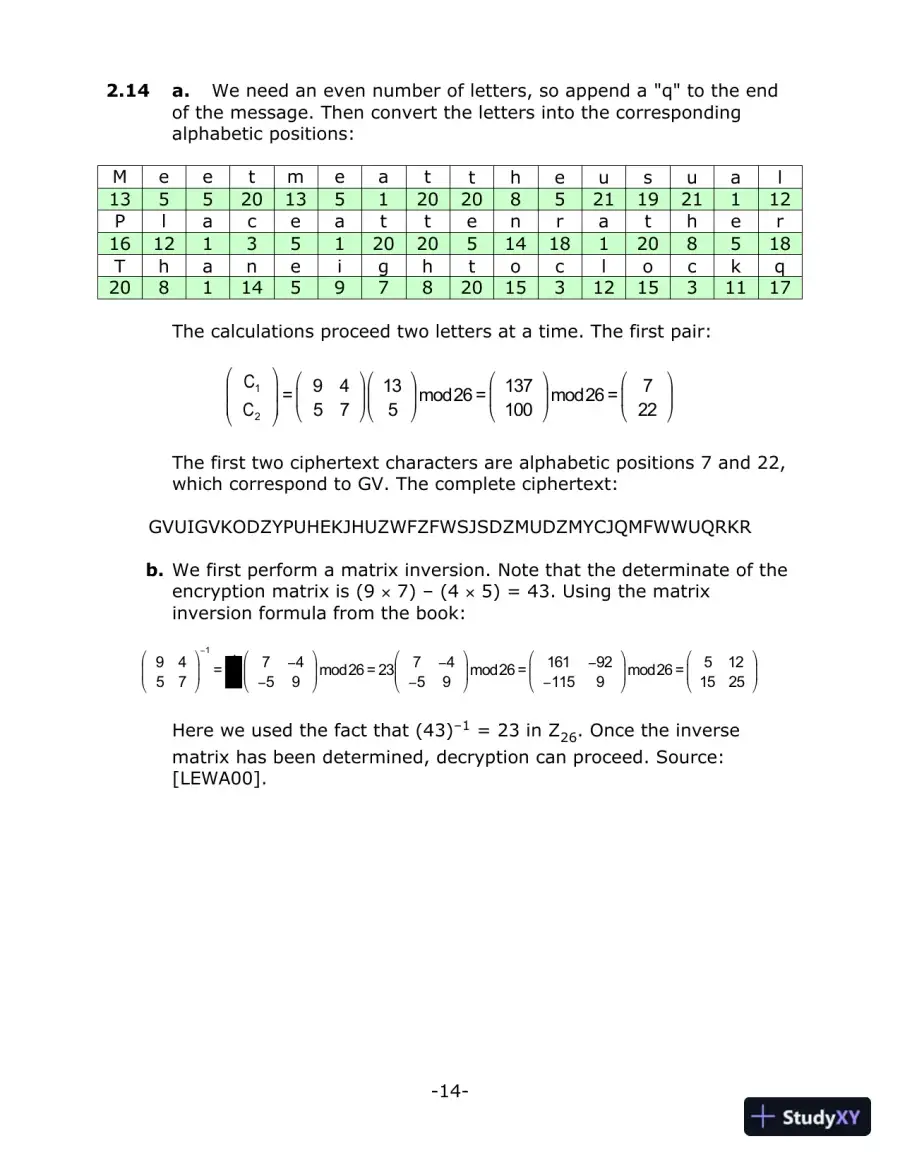 Solution Manual For Cryptography And Network Security: Principles And Practice, 6th Edition, page 13