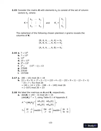 Solution Manual For Cryptography And Network Security: Principles And Practice, 6th Edition - Page 14 preview image