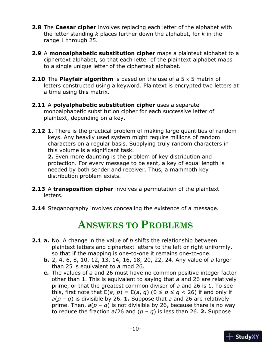 Solution Manual For Cryptography And Network Security: Principles And Practice, 6th Edition, page 9
