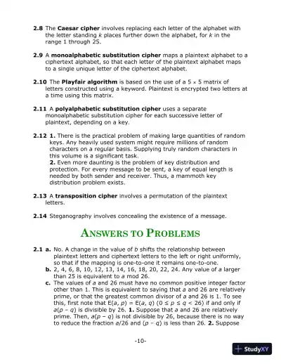 Solution Manual For Cryptography And Network Security: Principles And Practice, 6th Edition - Page 9 preview image