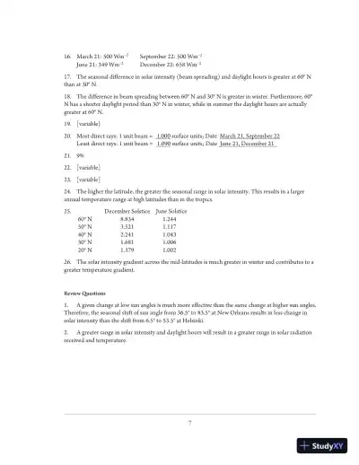 Solution Manual for Exercises for Weather and Climate, 8th Edition - Page 10 preview image