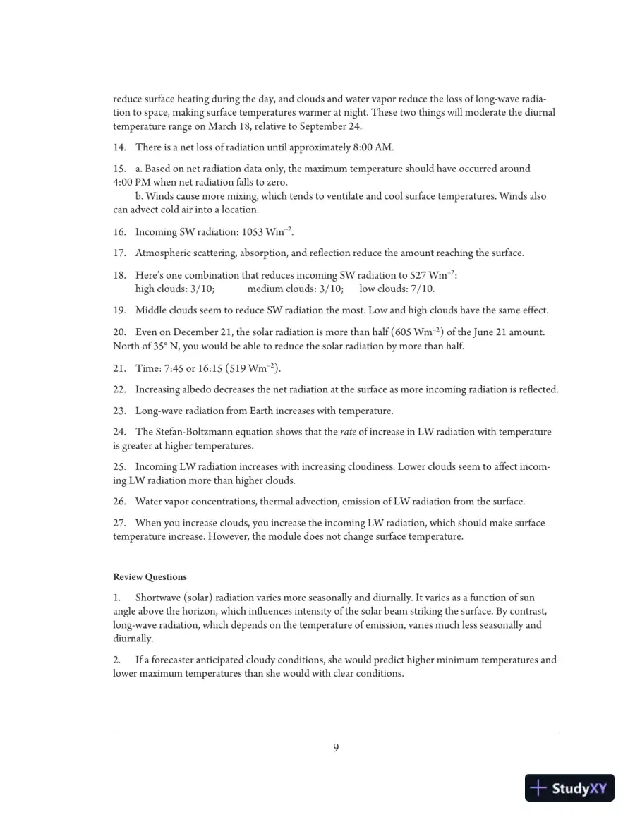 Solution Manual for Exercises for Weather and Climate, 8th Edition, page 12