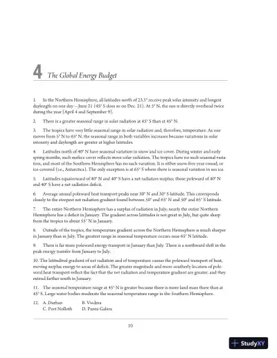 Solution Manual for Exercises for Weather and Climate, 8th Edition - Page 13 preview image