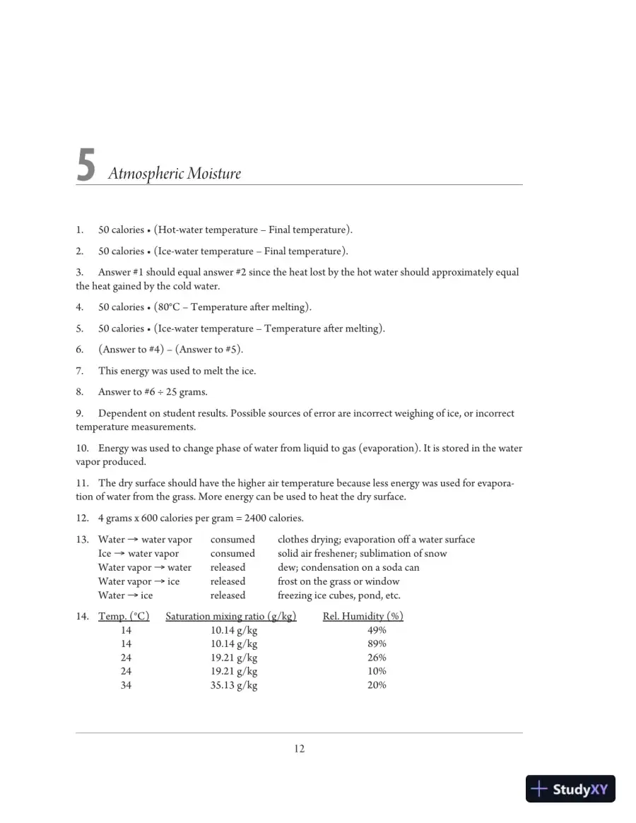 Solution Manual for Exercises for Weather and Climate, 8th Edition, page 15
