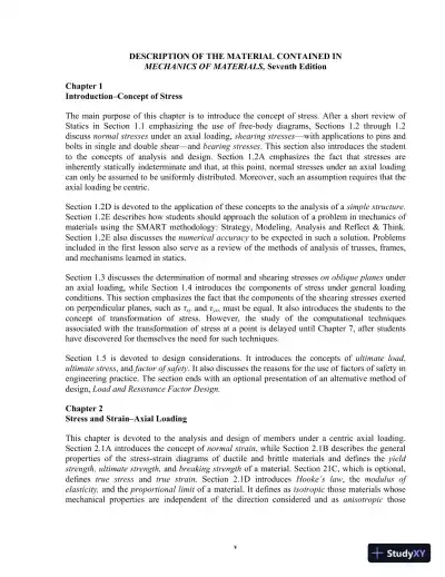 Solution Manual For Mechanics Of Materials, 7th Edition - Page 3 preview image