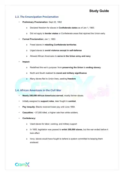 U.S. History I - The Civil War - Page 2 preview image