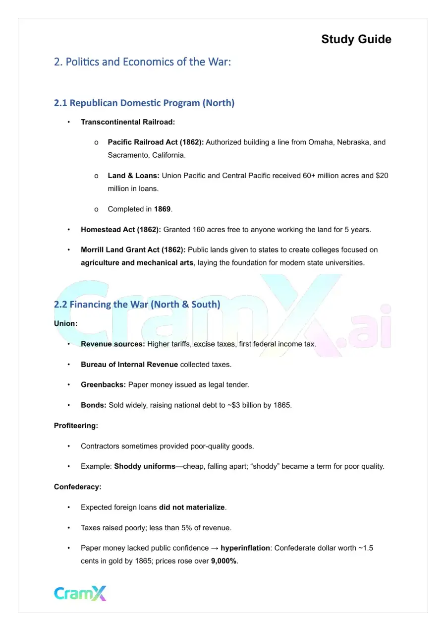 U.S. History I - The Civil War, page 3