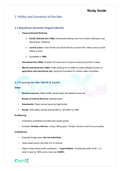 U.S. History I - The Civil War - Page 3 preview image