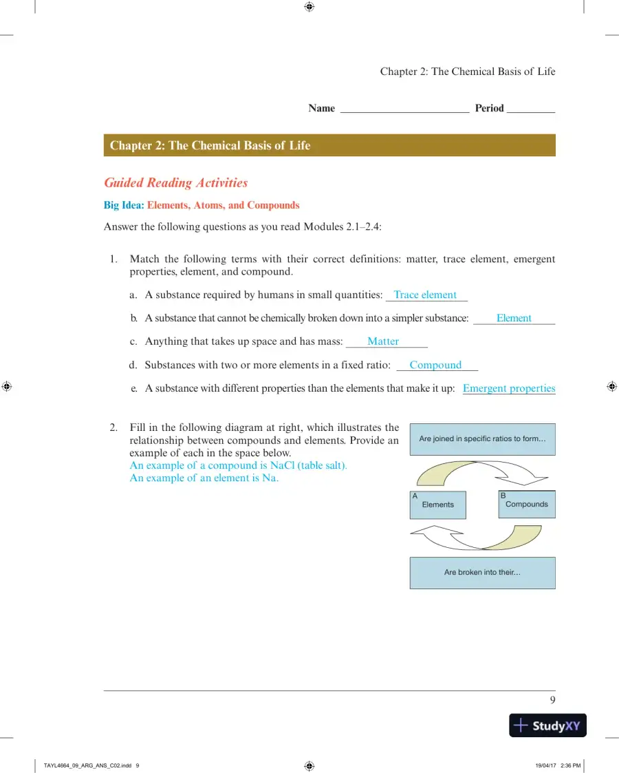 Solution Manual for Campbell Biology: Concepts & Connections, 9th Edition, page 12