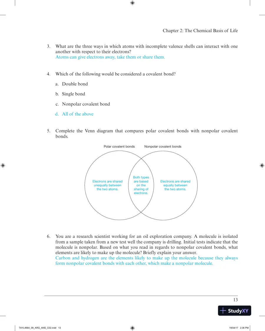Solution Manual for Campbell Biology: Concepts & Connections, 9th Edition, page 16