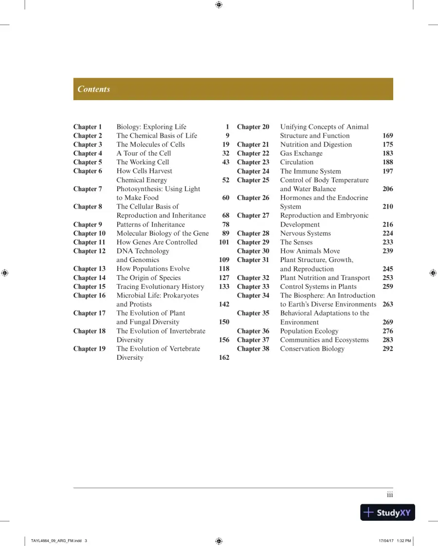 Solution Manual for Campbell Biology: Concepts & Connections, 9th Edition, page 3