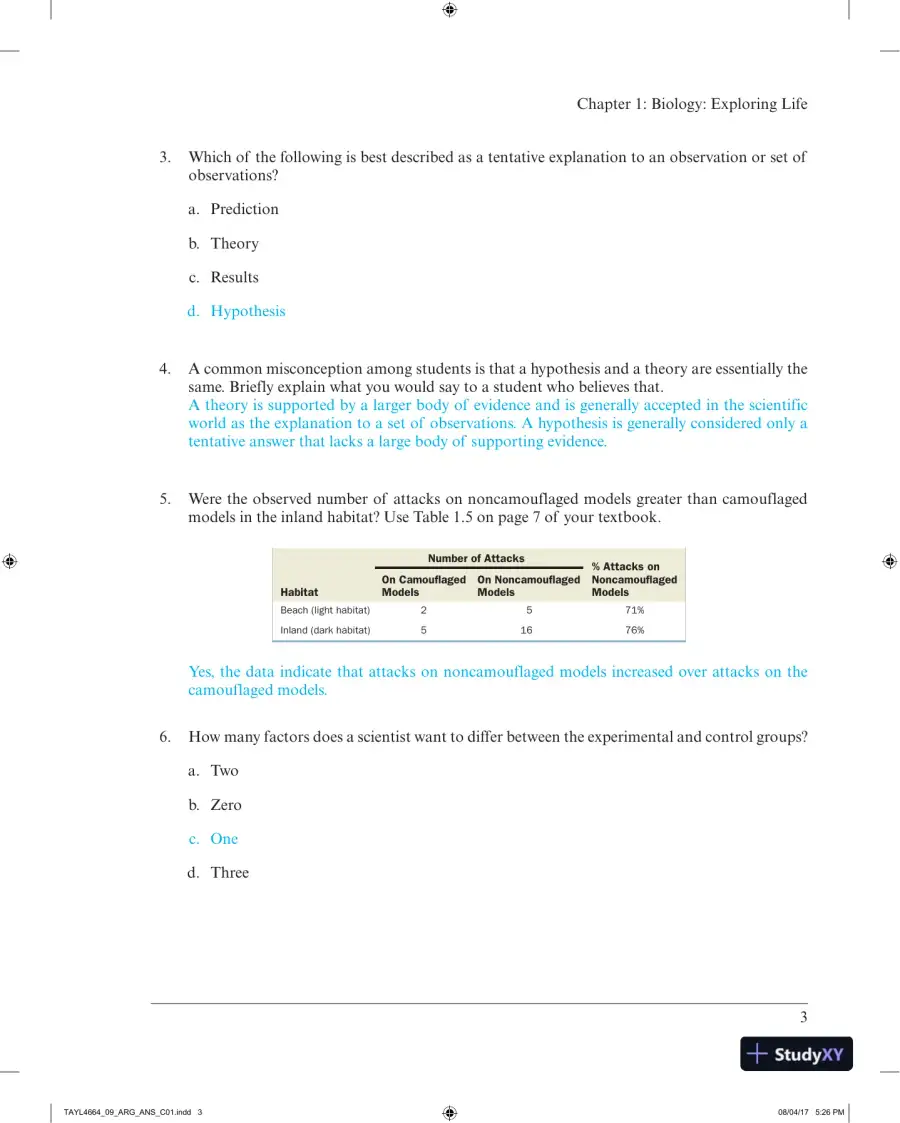 Solution Manual for Campbell Biology: Concepts & Connections, 9th Edition, page 6