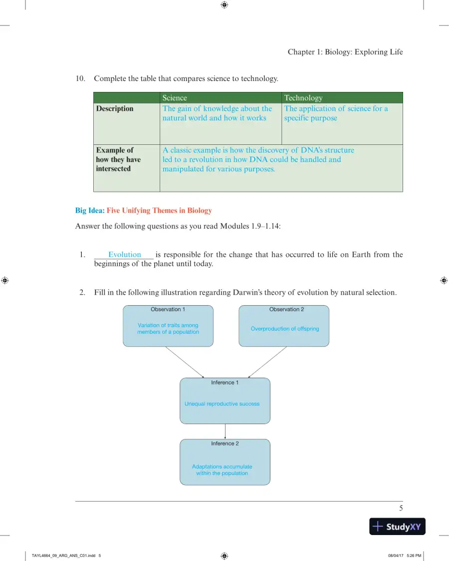 Solution Manual for Campbell Biology: Concepts & Connections, 9th Edition, page 8