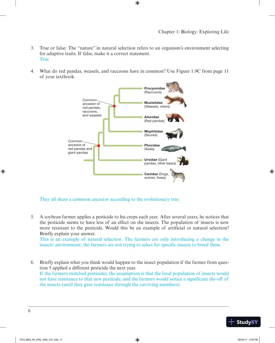 Solution Manual for Campbell Biology: Concepts & Connections, 9th Edition, page 9