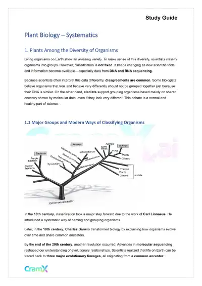 Plant Biology - Systematics - Page 1 preview image