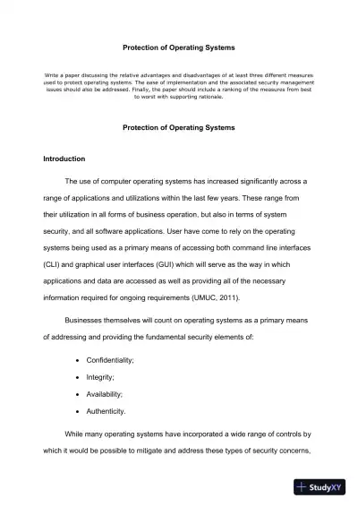 Protection of Operating Systems - Page 1 preview image