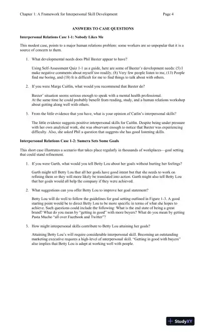 Solution Manual for Human Relations: Interpersonal, Job-Oriented Skills, Fourth Canadian Edition - Page 5 preview image