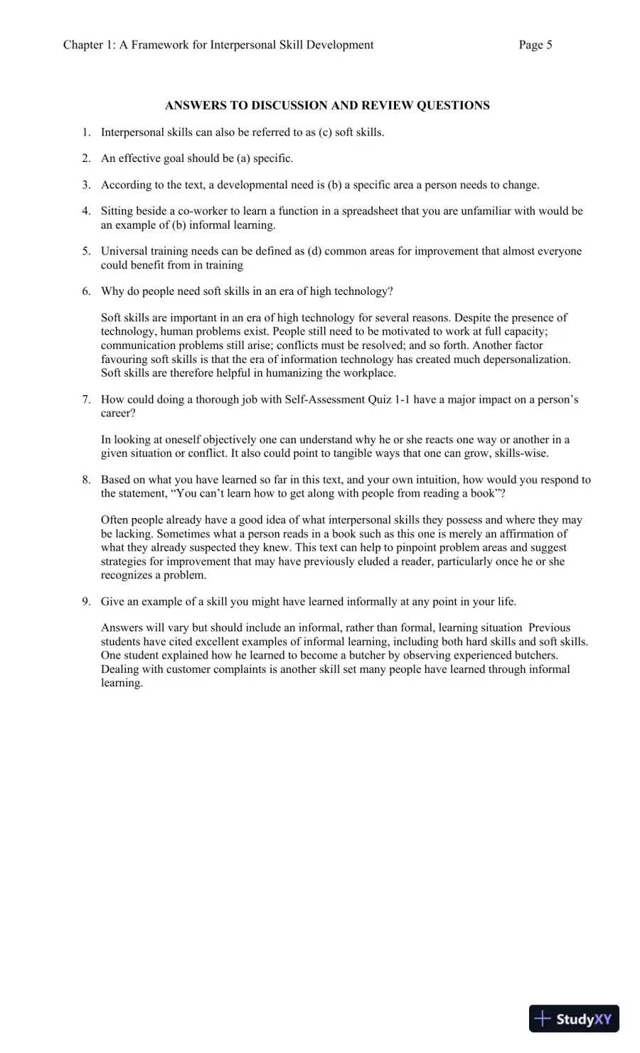 Solution Manual for Human Relations: Interpersonal, Job-Oriented Skills, Fourth Canadian Edition, page 6