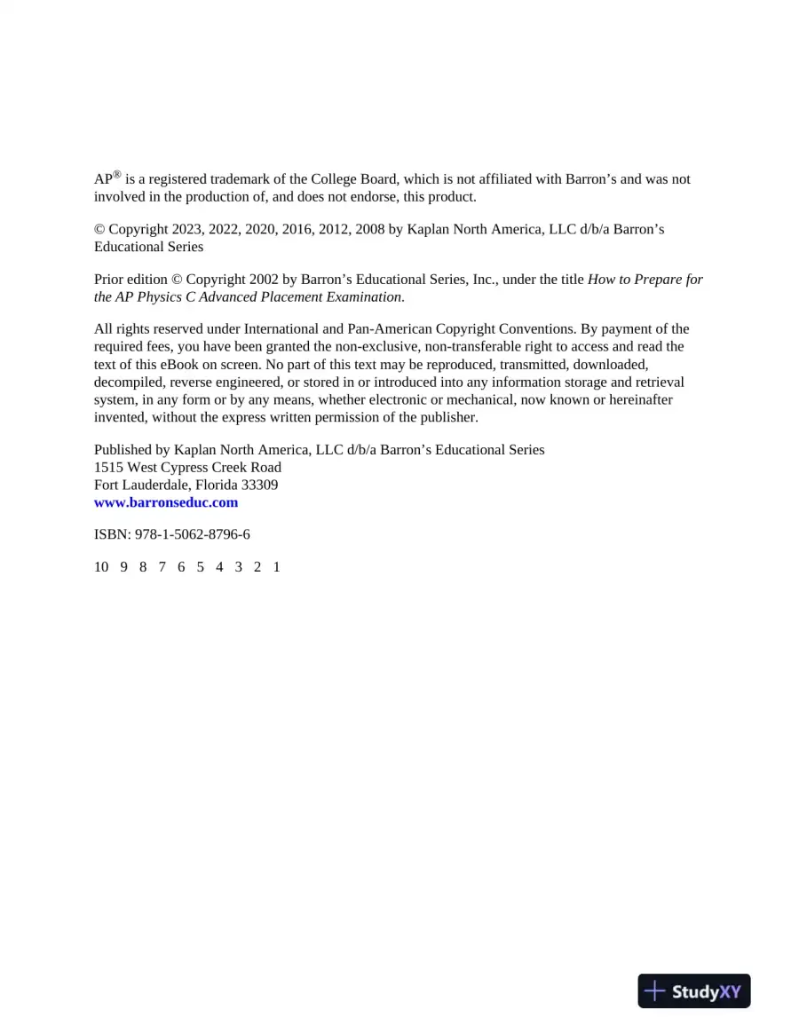AP Physics C Premium, 2024: 4 Practice Tests + Comprehensive Review (2024), page 7