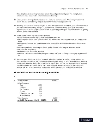 Personal Finance, Second Canadian Edition Solution Manual - Page 12 preview image