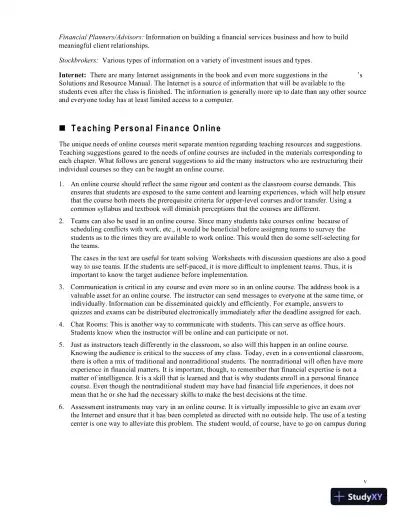 Personal Finance, Second Canadian Edition Solution Manual - Page 6 preview image