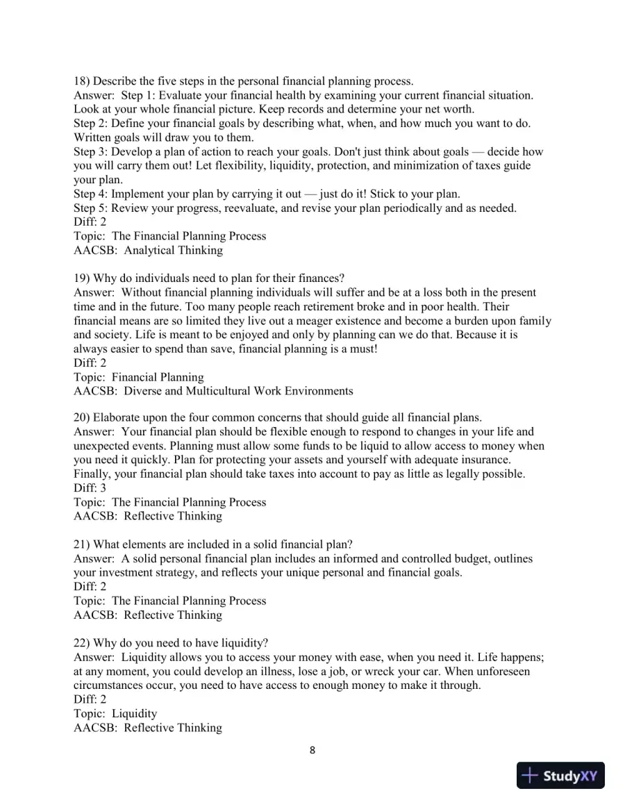Test Bank for Personal Finance, 8th Edition, page 10